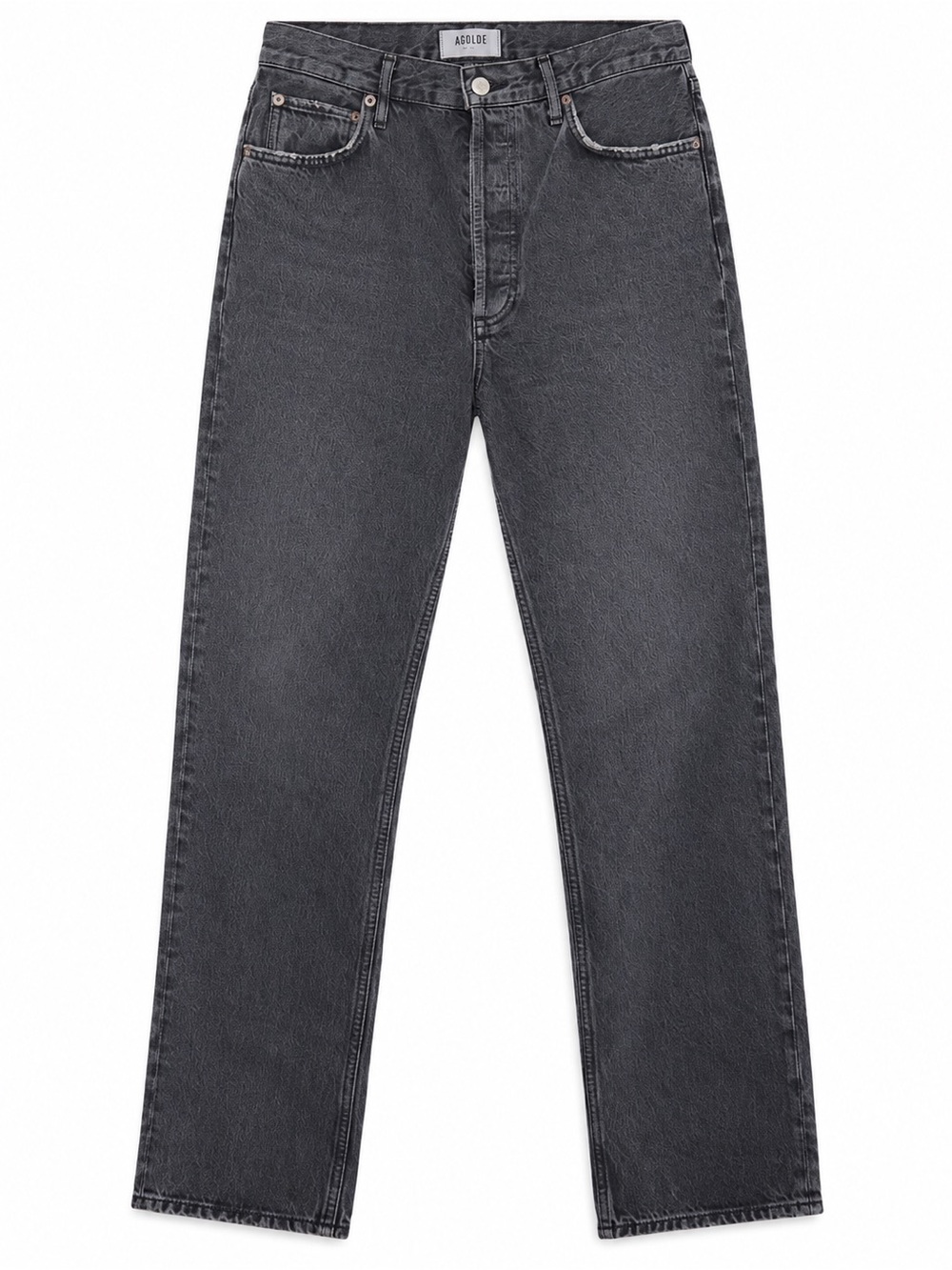 Agolde Men's Washed Black Straight Jeans